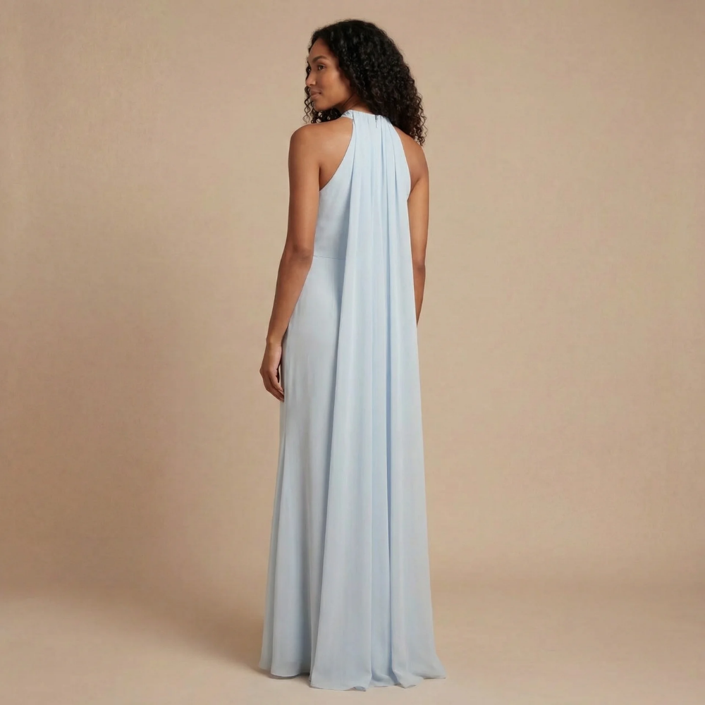 Women's Wedding Guest Halter Pleated Maxi Dress - product image 2