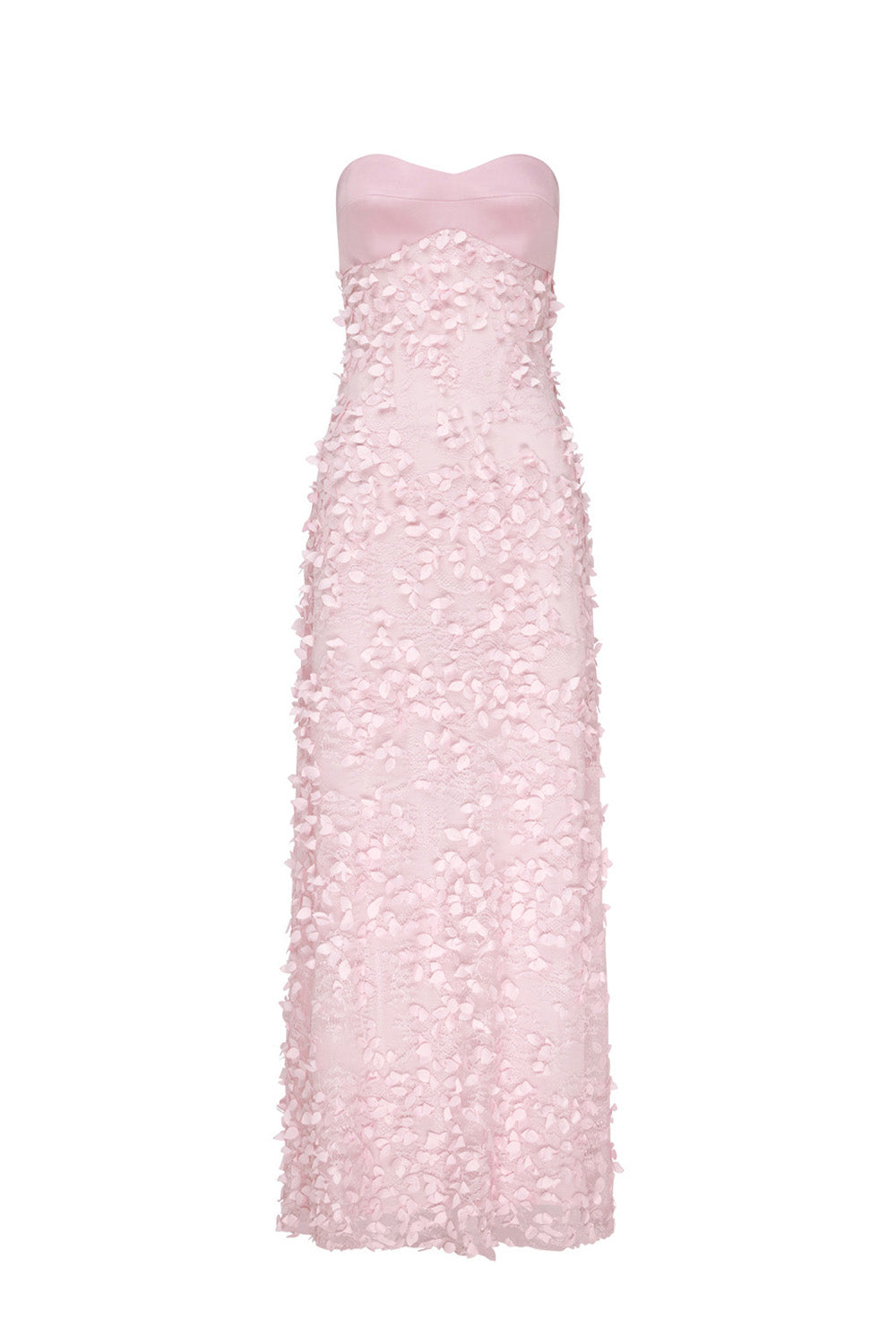 Marisol Satin Sweetheart Maxi Dress - Petal Pink