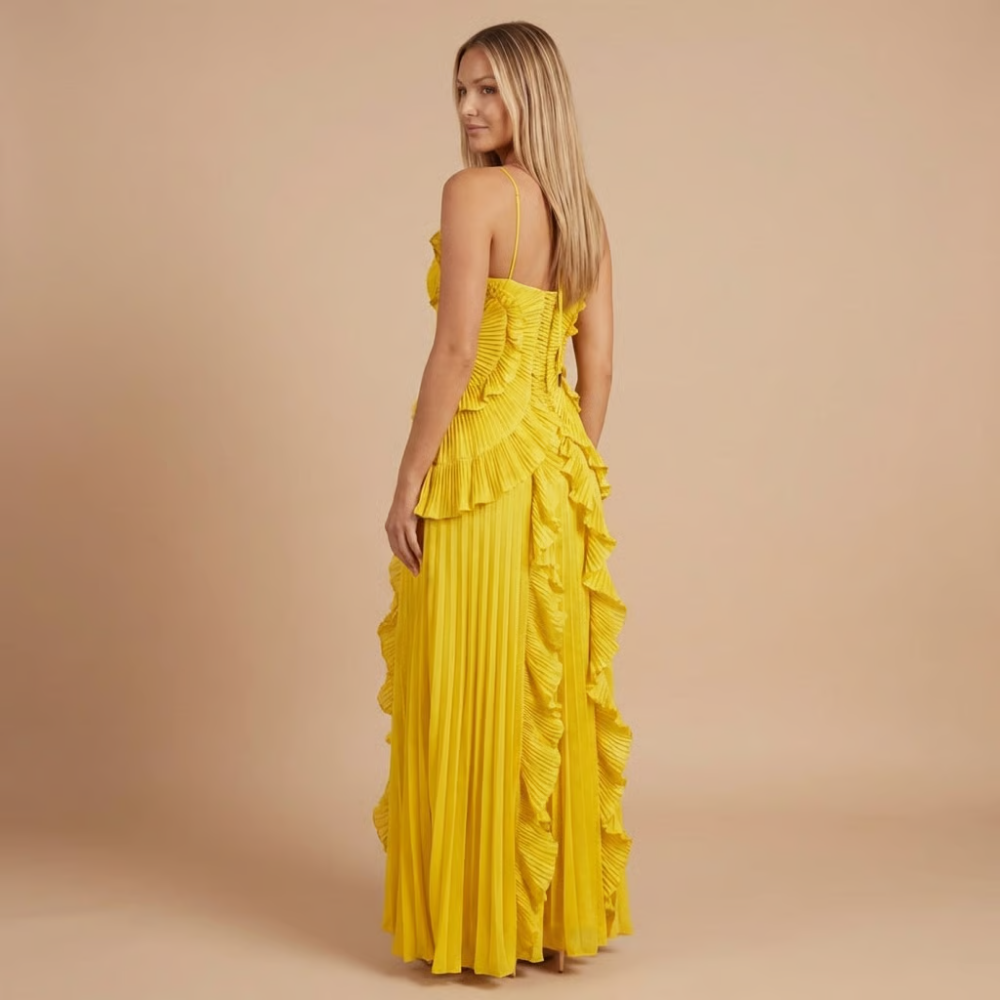 Women's Wedding Guest Halter Ruffle Maxi Dress - product image 9