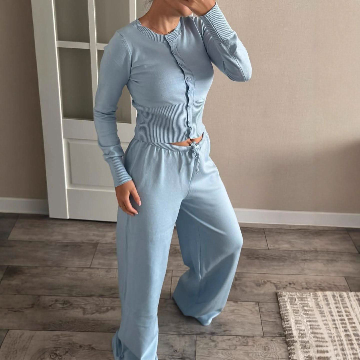 Women's Ribbed Knit Lounge Set Long Sleeve Top and Pants - product image 25