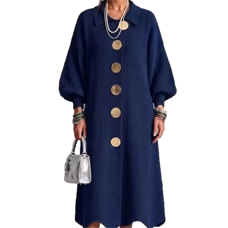 Aeliana Button-Front Midi Dress