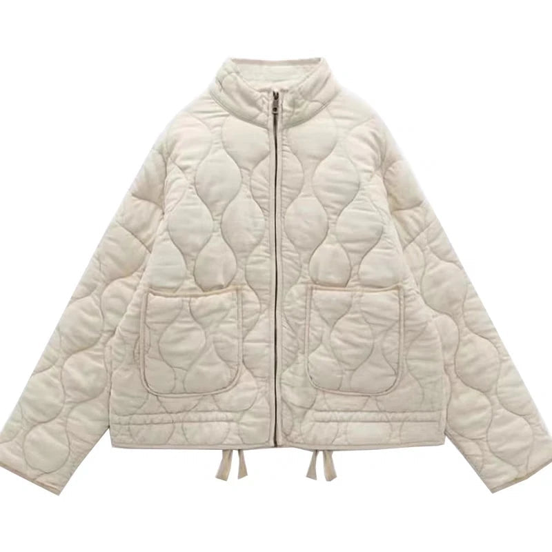 Delfina Quilted Jacket - Beige