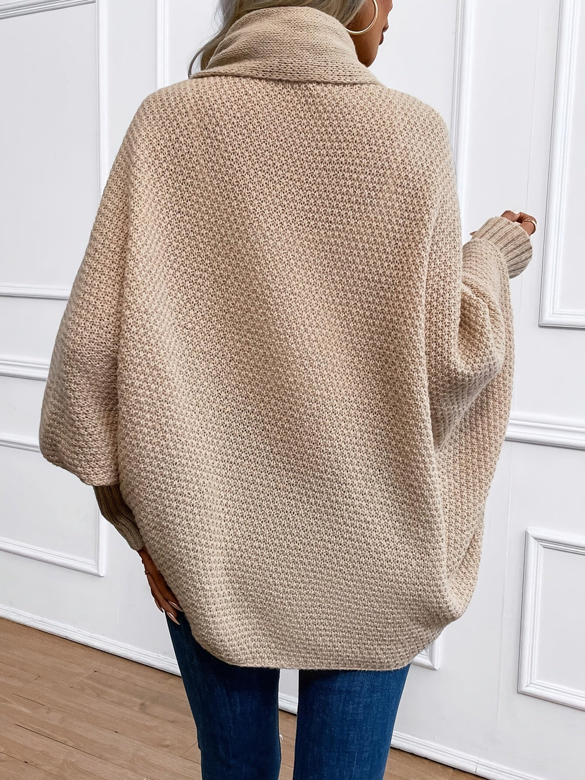 Devon Batwing Open Front Cardigan - Khaki