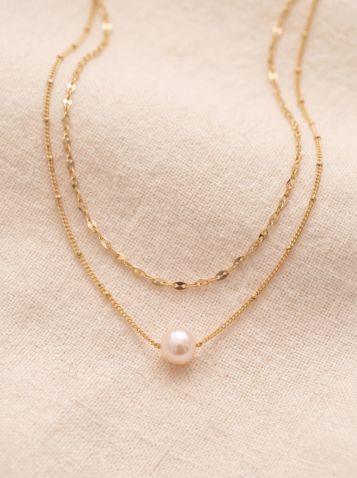 Marisela Gold Layered Pearl Necklace - Gold
