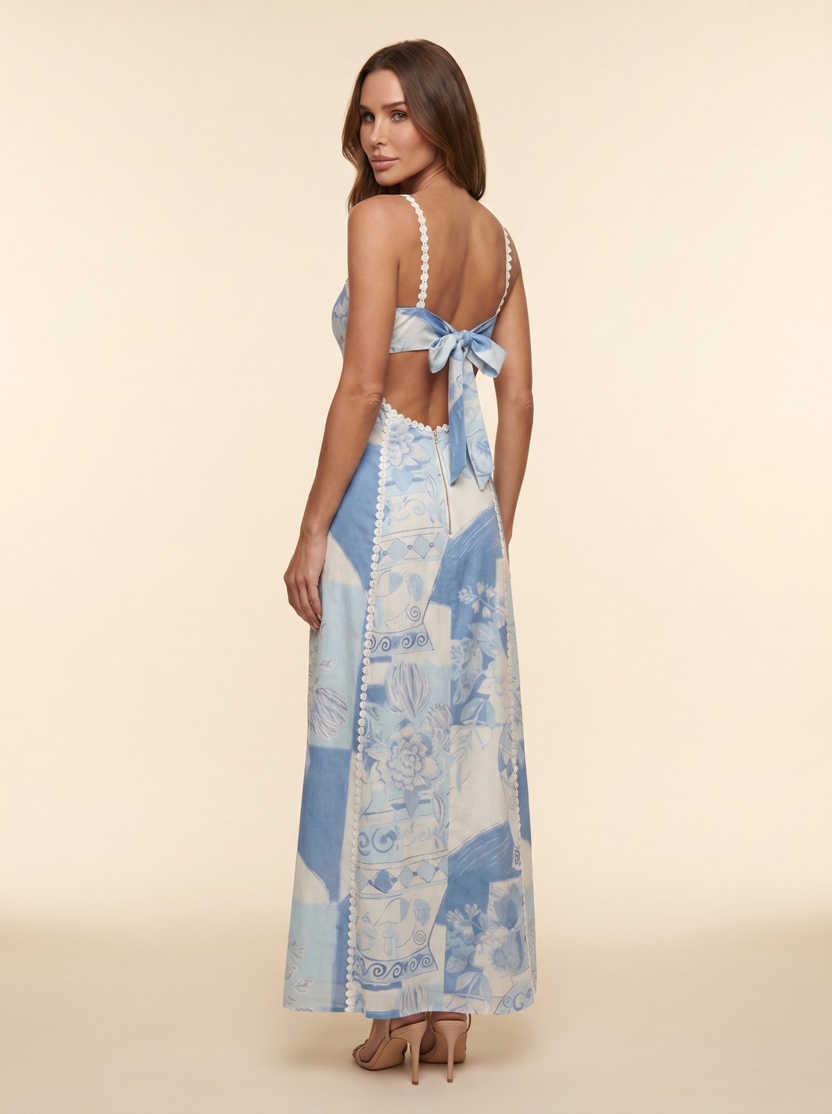 Romina Floral Corset Maxi Dress - Mediterranean Blue