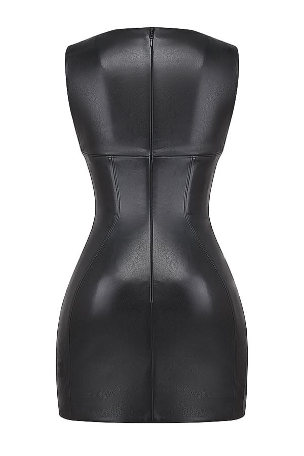 Women's Cocktail Faux Leather Sleeveless Mini Dress - product image 5