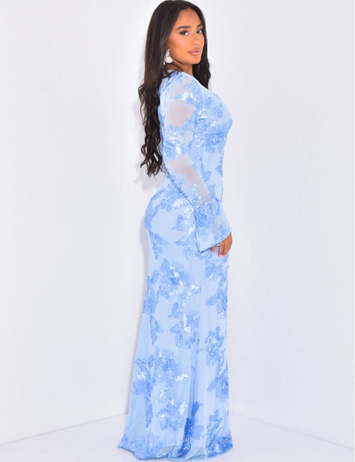 Women's Wedding Guest Floral Long Sleeve Maxi Dress - product image 4