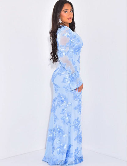 Women's Wedding Guest Floral Long Sleeve Maxi Dress - product image 4