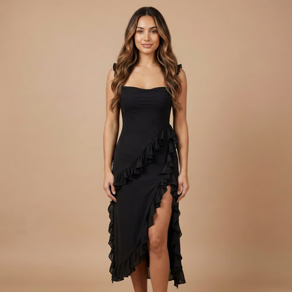 Women's Cocktail Ruffle High Slit Maxi Dress - product image 4