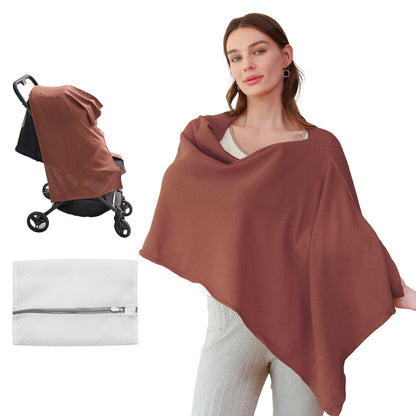 Women's Lightweight Knit Nursing Cover Poncho with Window - product image 43
