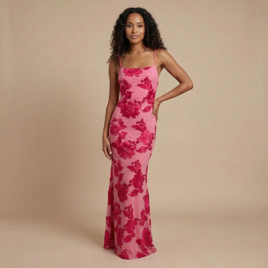 Women's Wedding Guest Floral Square Neck Maxi Dress - product image 1