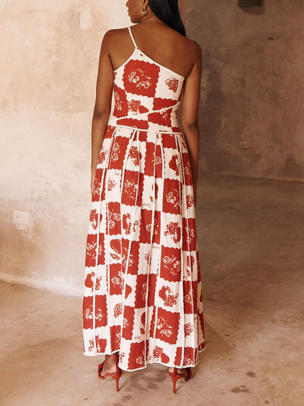 Indira Floral Maxi Dress - Red