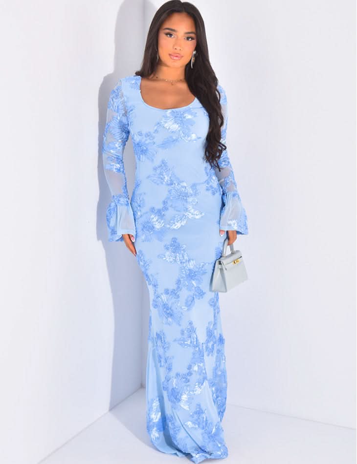 Women's Wedding Guest Floral Long Sleeve Maxi Dress - product image 1