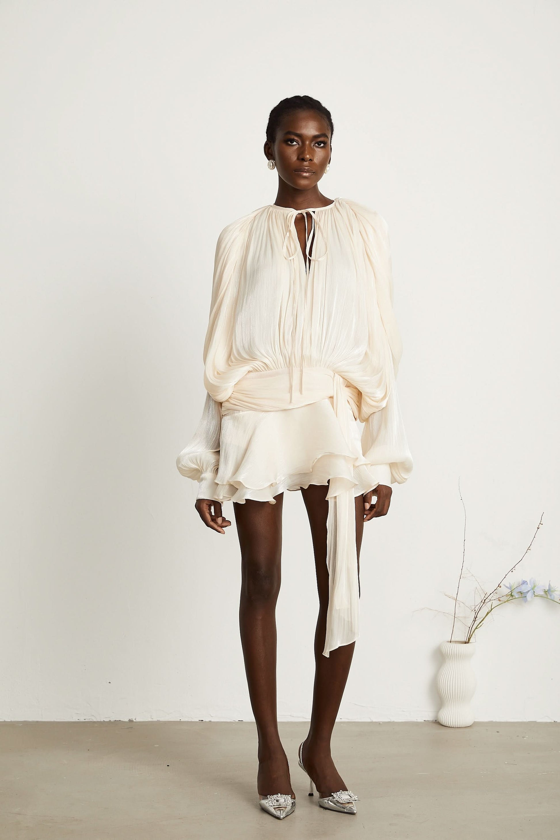 Women's Cocktail Long Sleeve Ruffled Mini Dress - product image 3