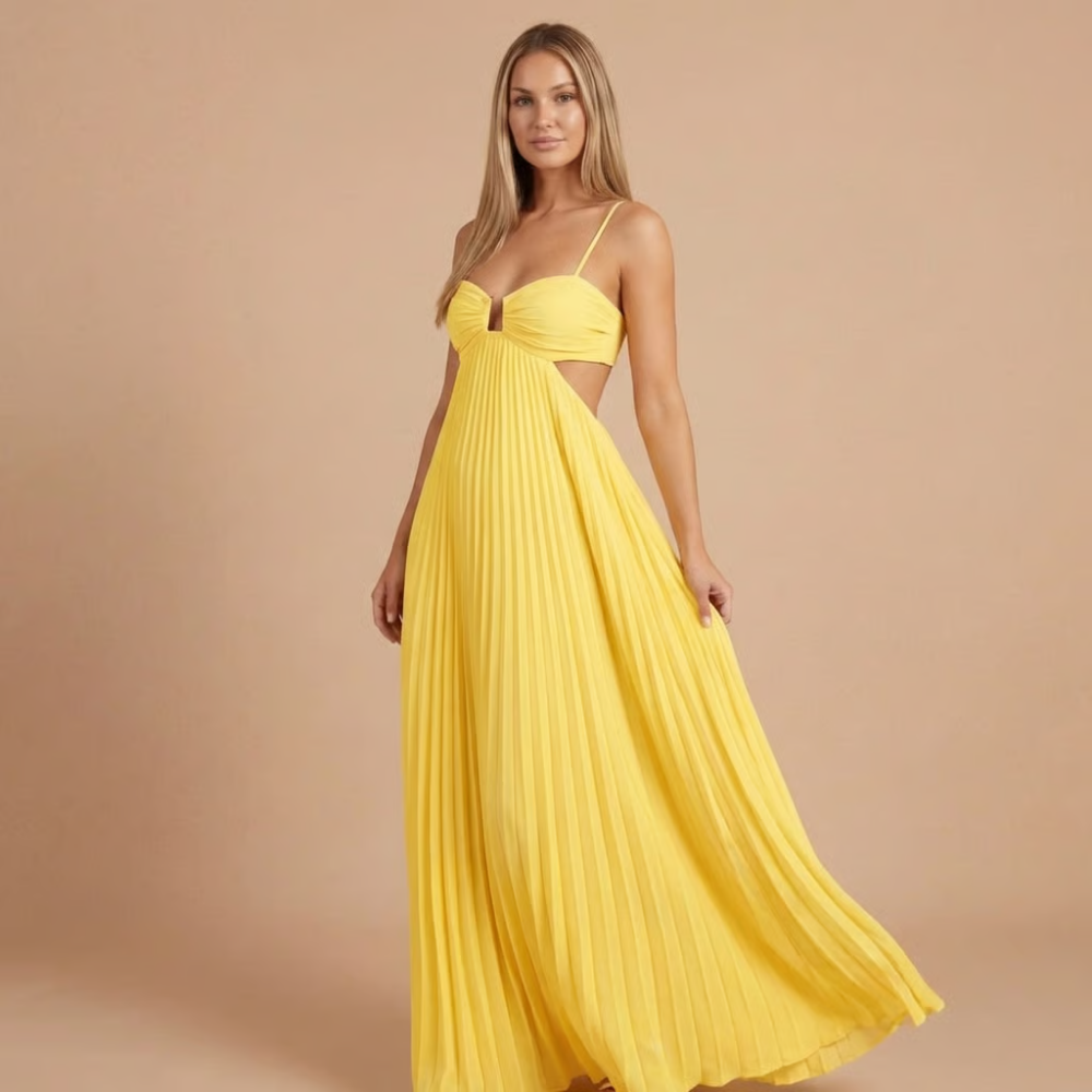 pleated halter maxi dress Riley Pleated Halter Maxi Dress – Amari The Label