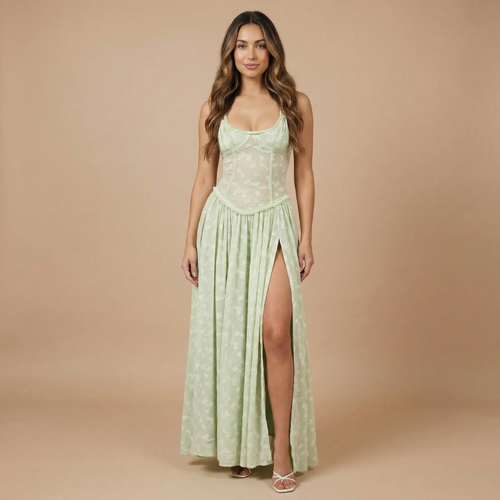 Women's Wedding Guest Floral Scoop Neck Maxi Dress - product image 3