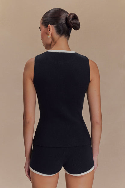 Women's Vacation Contrast Ribbed Knit Shorts Set - product image 2