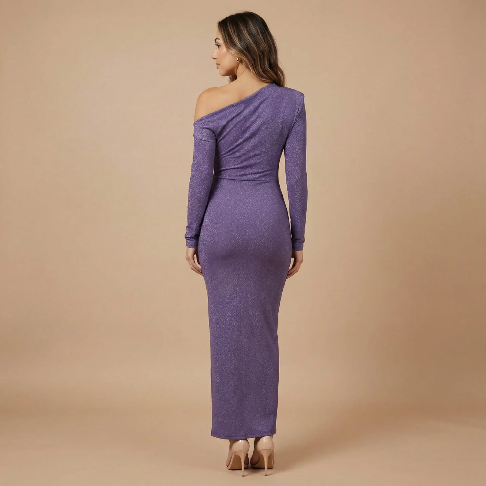 Women's Cocktail One Shoulder Long Sleeve Maxi Dress - product image 5