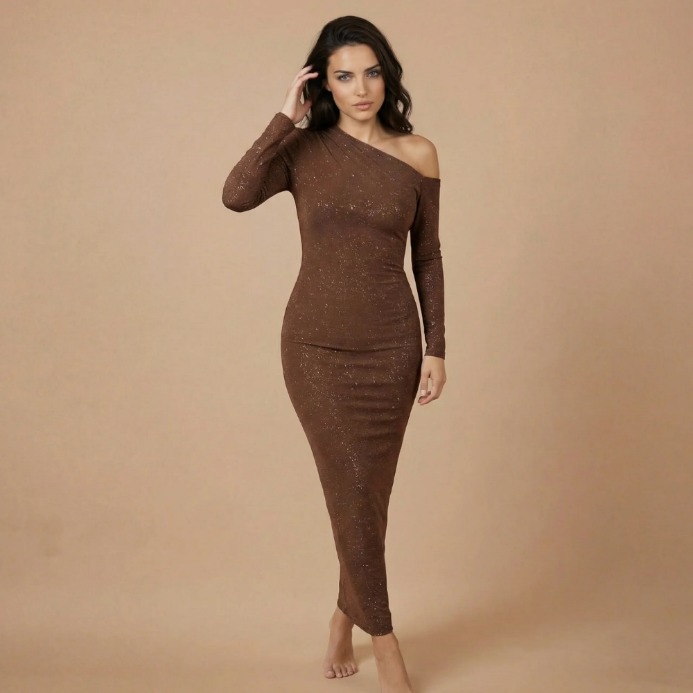 Women's Cocktail One Shoulder Long Sleeve Maxi Dress - product image 3