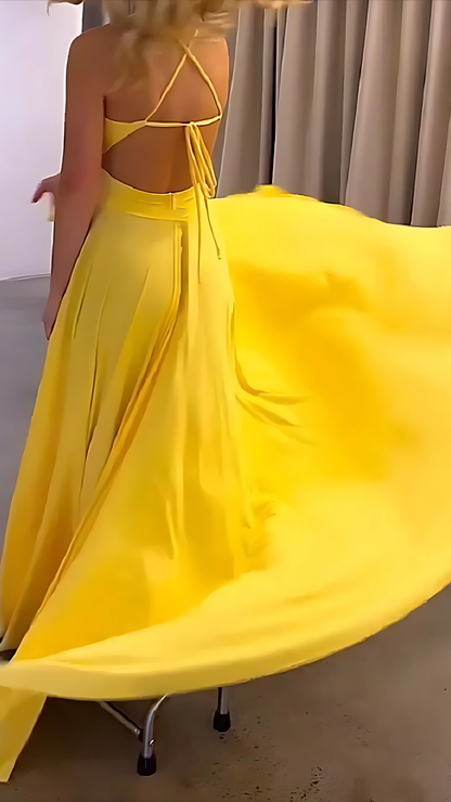 Women's Wedding Guest V Neck Sleeveless Slit Maxi Dress - product image 6