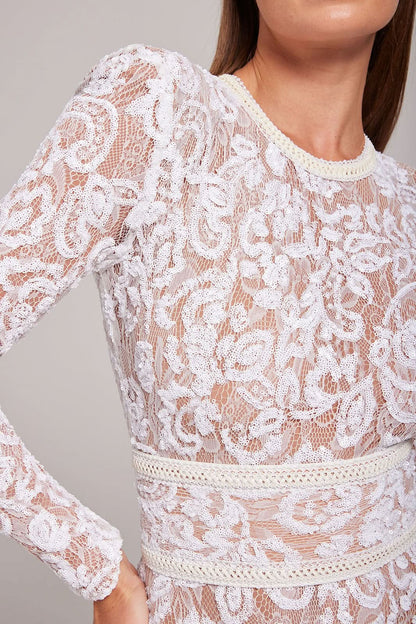 Women's Cocktail Sequin Lace Long Sleeve Wide Leg Jumpsuit - product image 6