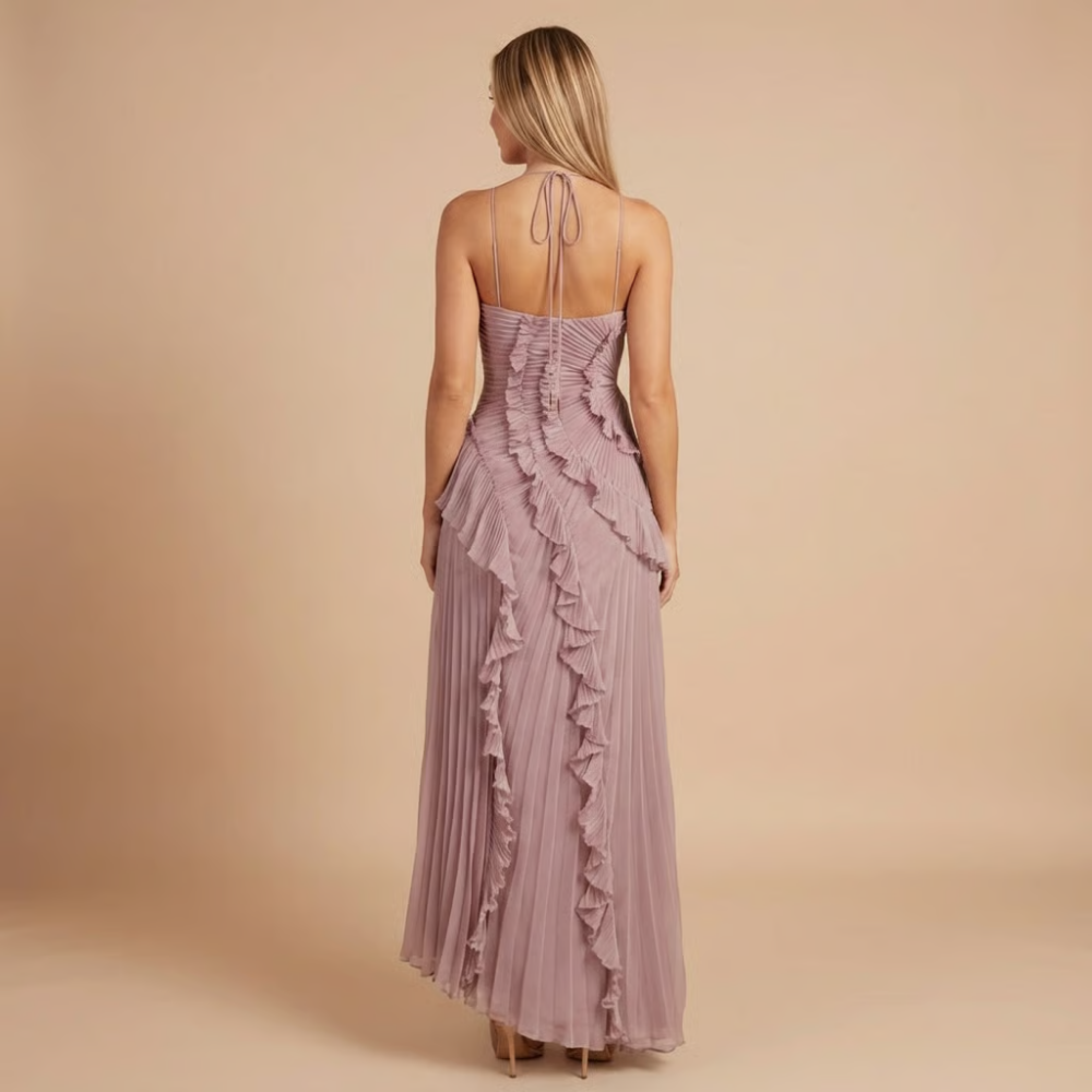Women's Wedding Guest Halter Ruffle Maxi Dress - product image 5