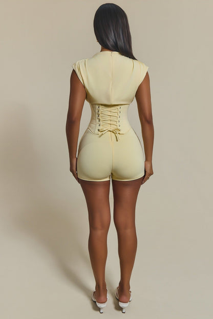 Rhea Corset High Playsuit - Butter