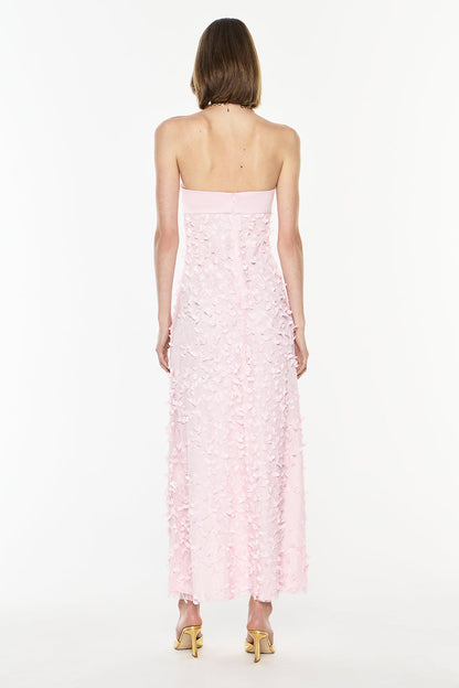 Marisol Satin Sweetheart Maxi Dress - Petal Pink