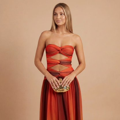 Women's Wedding Guest Strapless Ombre Maxi Dress - product image 3