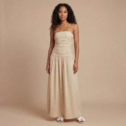 Women's Wedding Guest Strapless Ruched Maxi Dress - product image 1