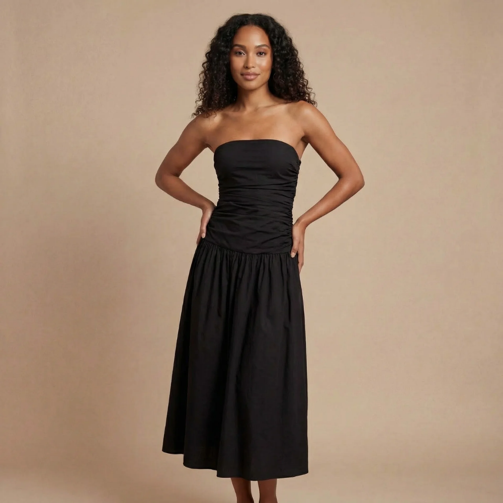 Women's Wedding Guest Strapless Ruched Maxi Dress - product image 3