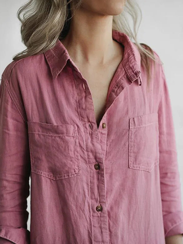 Women's Casual Long Sleeve Button Front Jumpsuit