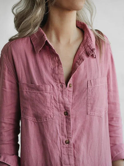 Women's Casual Long Sleeve Button Front Jumpsuit