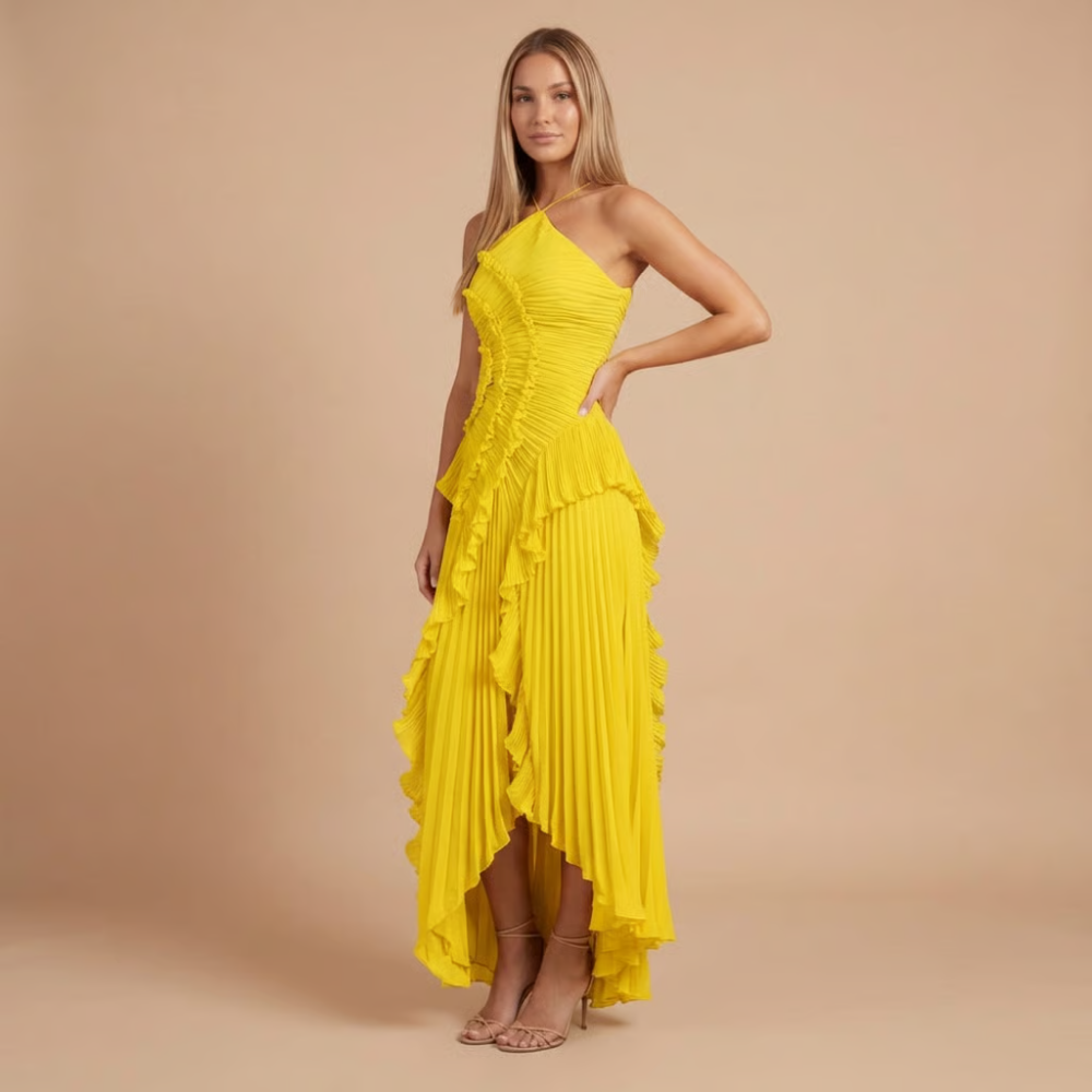 Women's Wedding Guest Halter Ruffle Maxi Dress - product image 8
