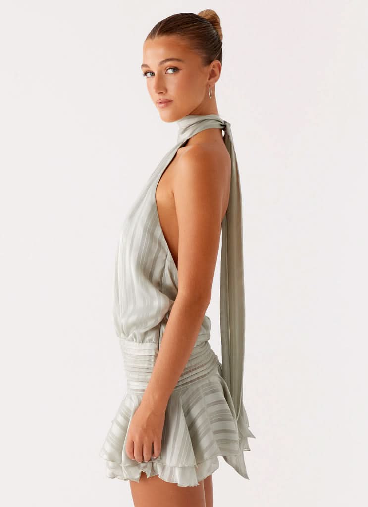 Women's Cocktail Halter Pleated Mini Dress - product image 12