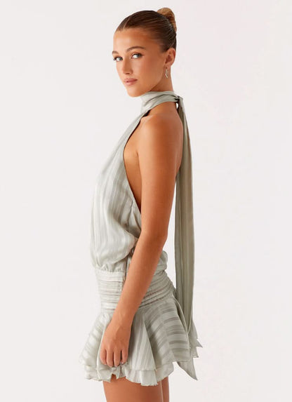 Women's Cocktail Halter Pleated Mini Dress - product image 12