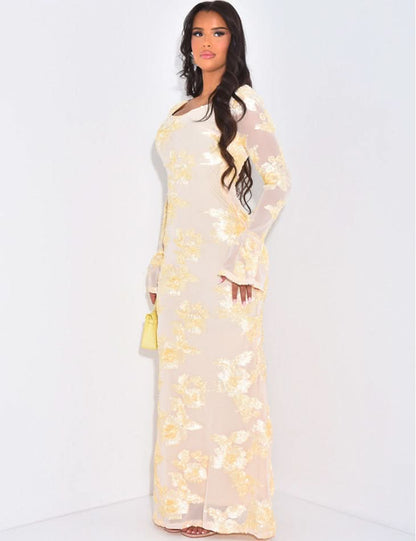 Women's Wedding Guest Floral Long Sleeve Maxi Dress - product image 9