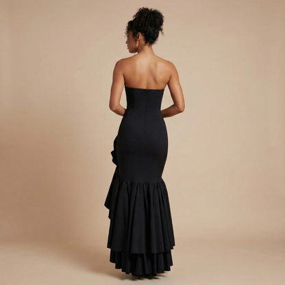 Women's Wedding Guest Strapless Ruffle Slit Maxi Dress - product image 6