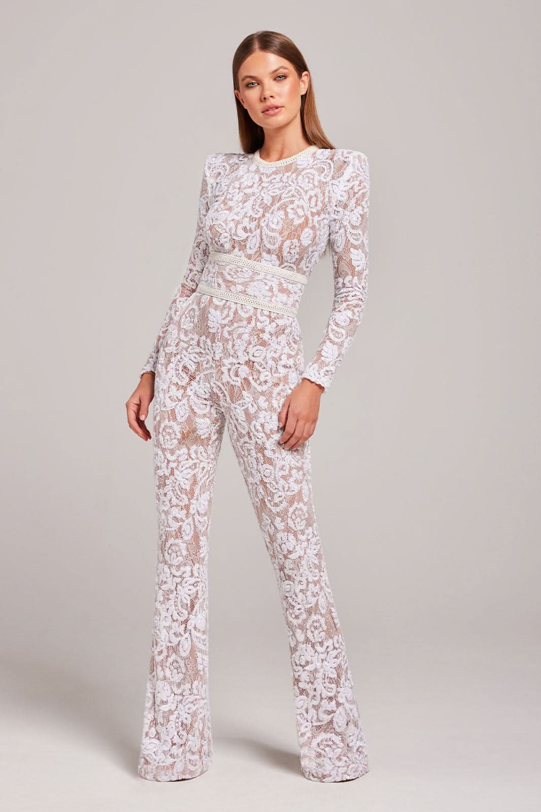 Women's Cocktail Sequin Lace Long Sleeve Wide Leg Jumpsuit - product image 5