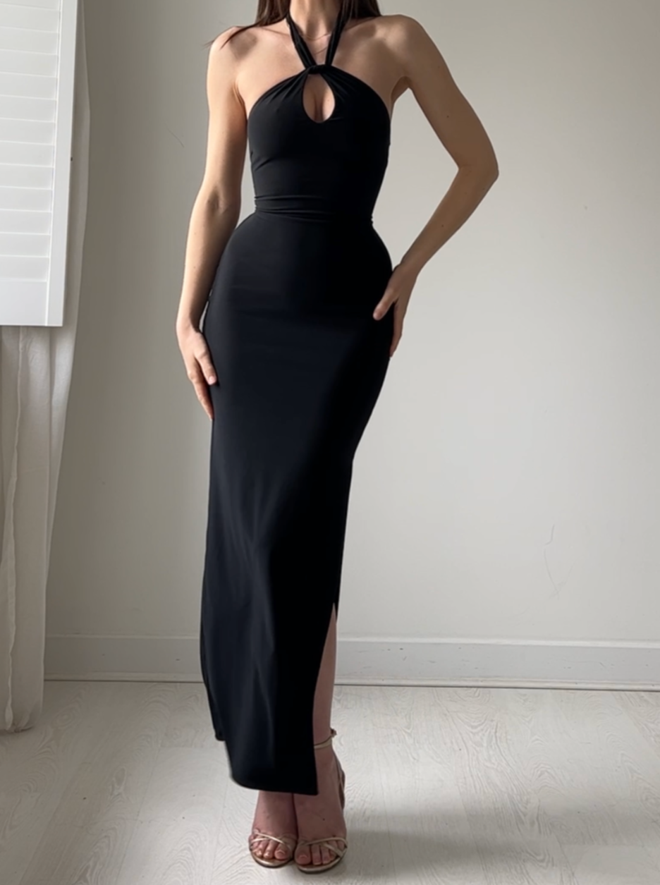 Women's Cocktail Halter Bodycon Maxi Dress With Side Slit - product image 10