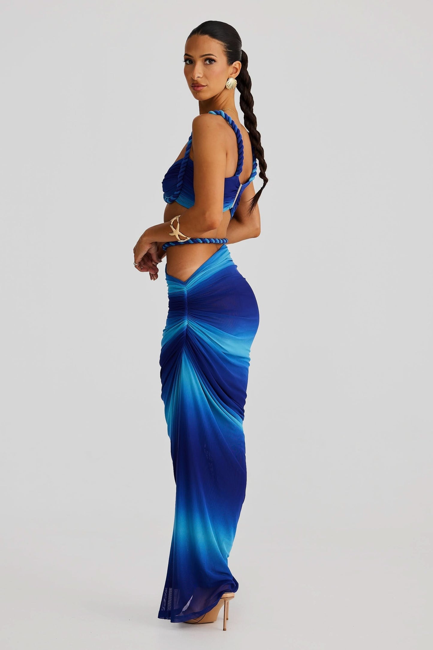 Women's Cocktail Ruched Cutout Maxi Dress Two Piece Set - product image 9