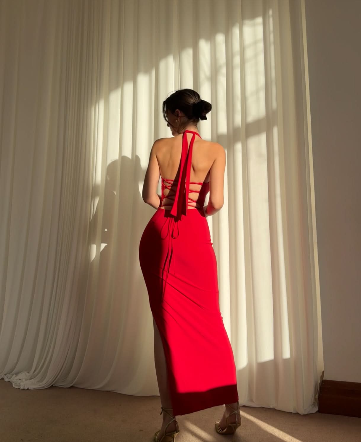 Women's Cocktail Halter Bodycon Maxi Dress With Side Slit - product image 5