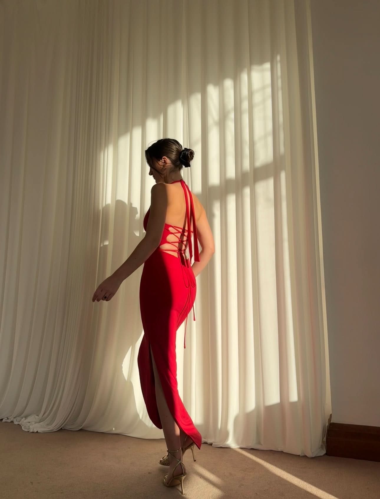 Women's Halter Bodycon Maxi Dress with Side Slit – Amari The Label