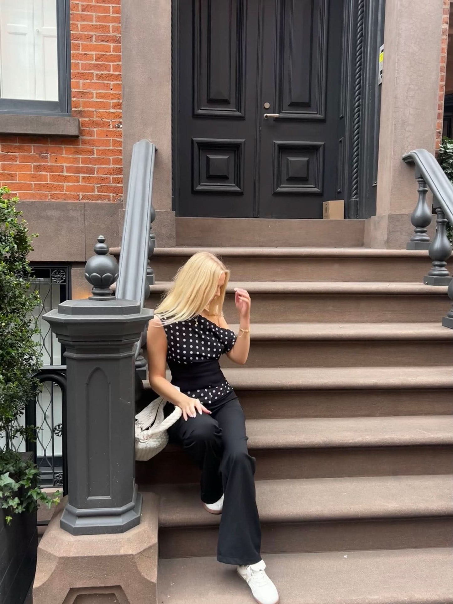 Women's Cocktail One Shoulder Polka Dot Crop Top - product image 10