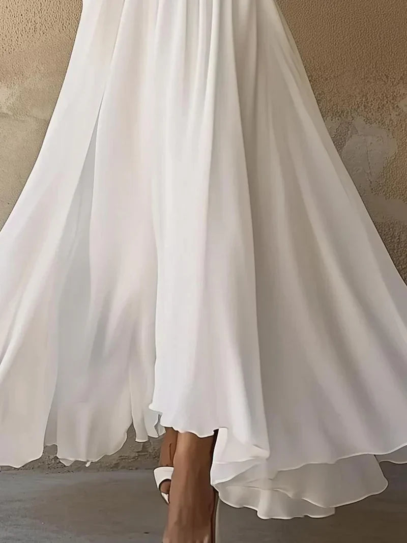 Women's Wedding Guest V Neck Long Sleeve Maxi Dress