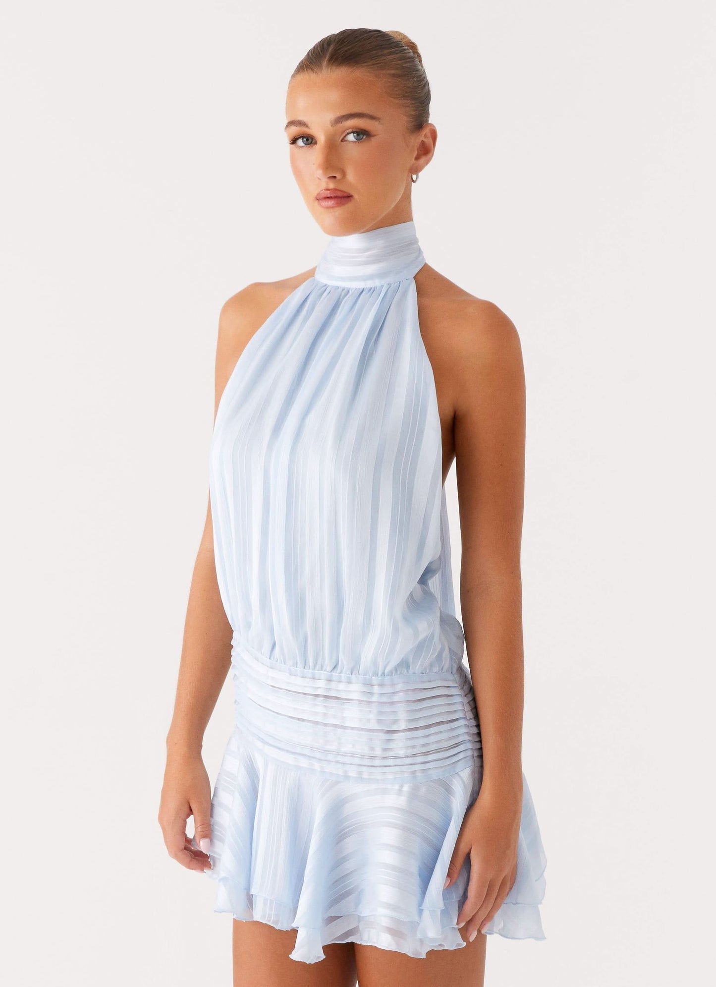 Women's Cocktail Halter Pleated Mini Dress - product image 7