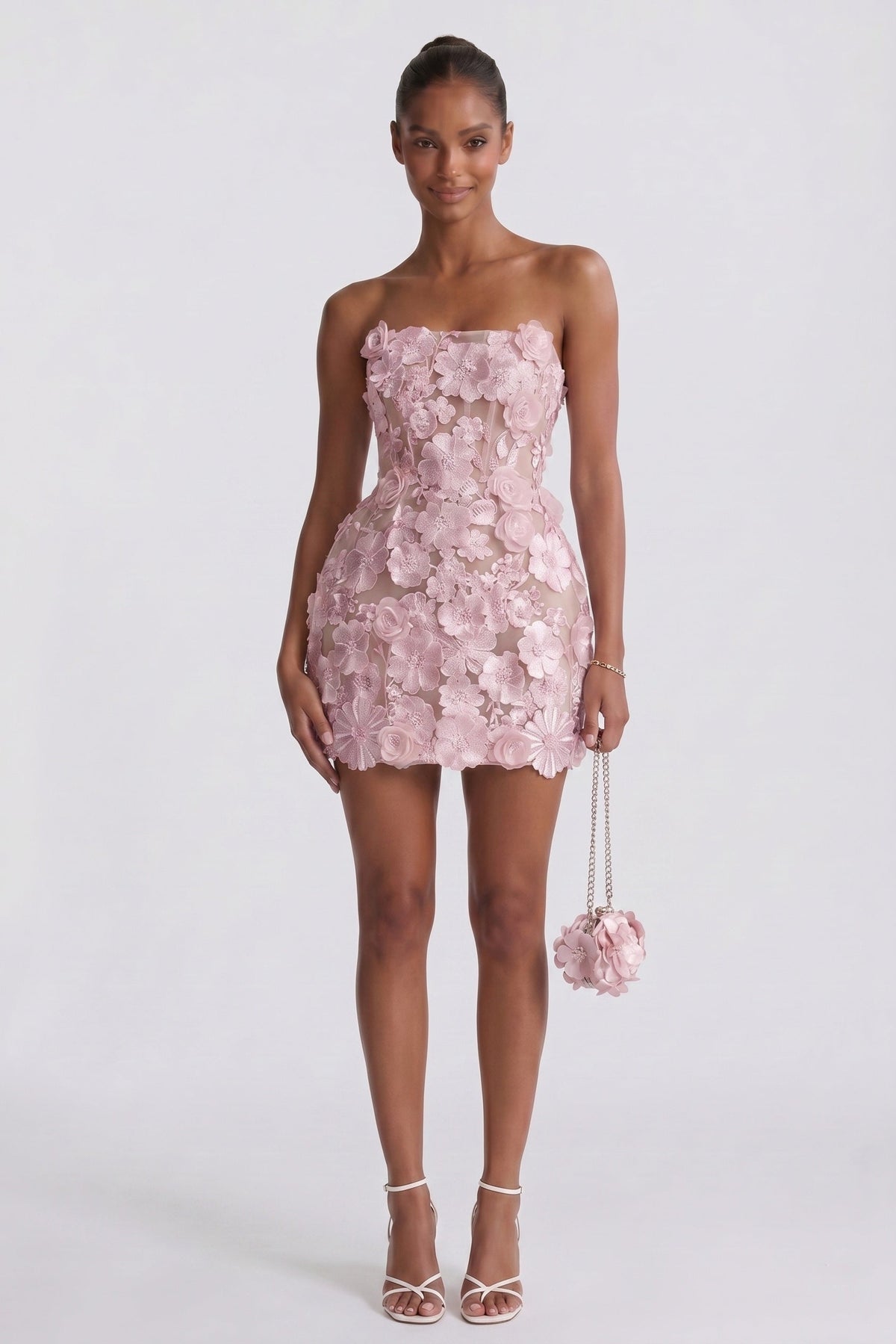 Albany Lace Mini Dress - Blush Pink