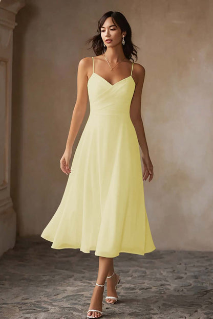 Alcina Chiffon Midi Dress - Butter Yellow