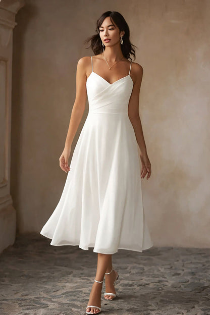 Alcina Chiffon Midi Dress - White