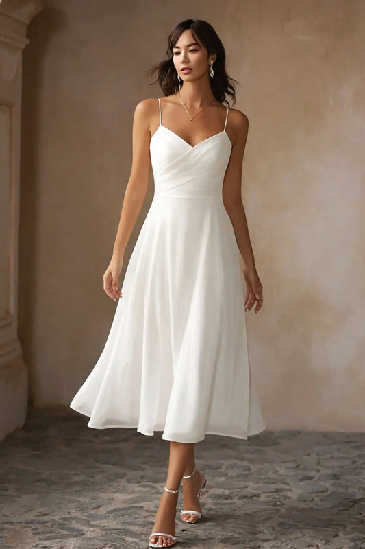 Alcina Chiffon Midi Dress - White